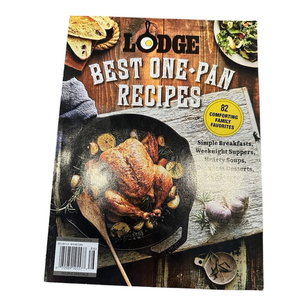 Lodge Best One-Pan Recipes Cookbook paperback 82 comfy family favorite recipes